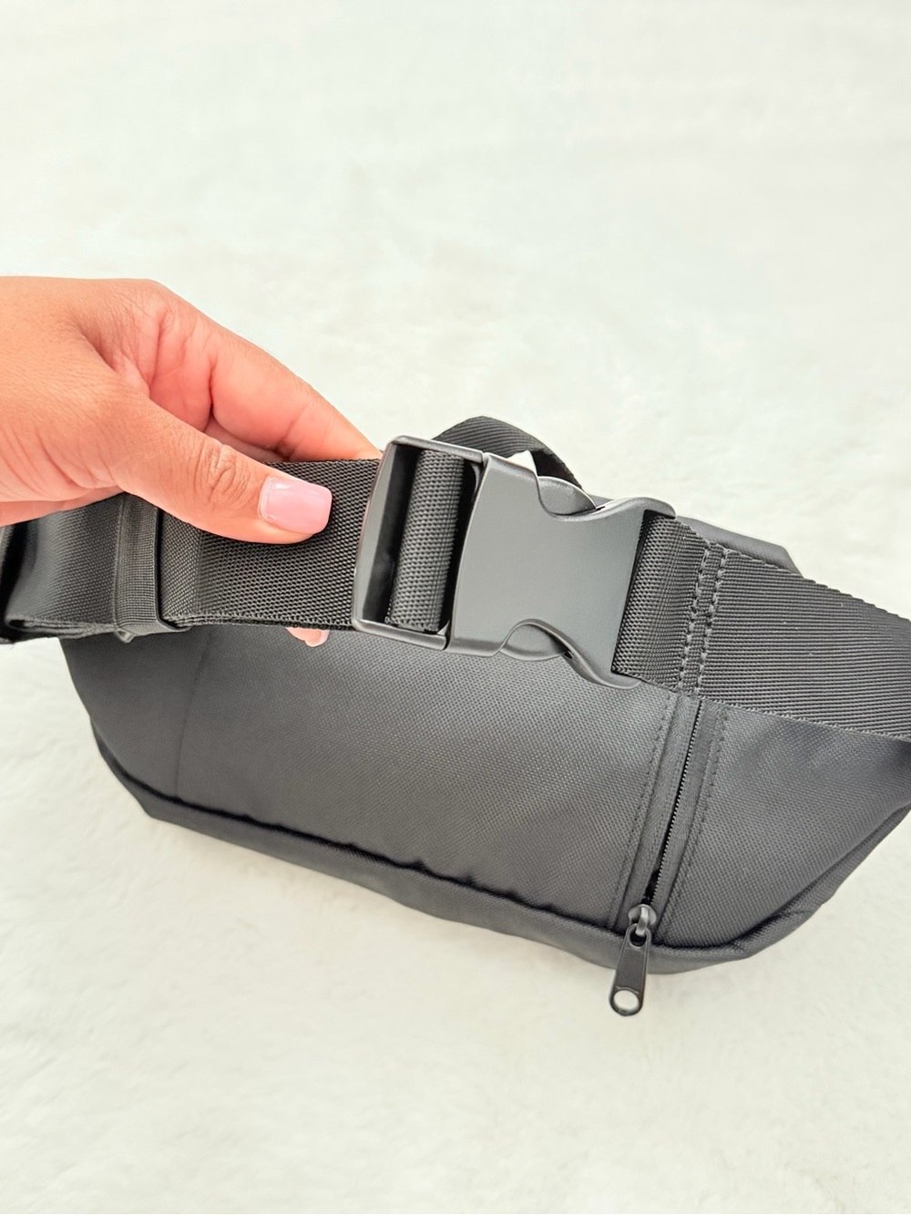 Adidas Black Waist Bag with White Trefoil Logo - Picture 10 of 13